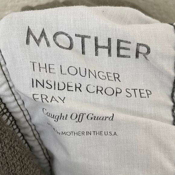 Mother Pants Womens XS Green The lounger Inside Crop Step Fray Stripe Sweatpants - Picture 11 of 14